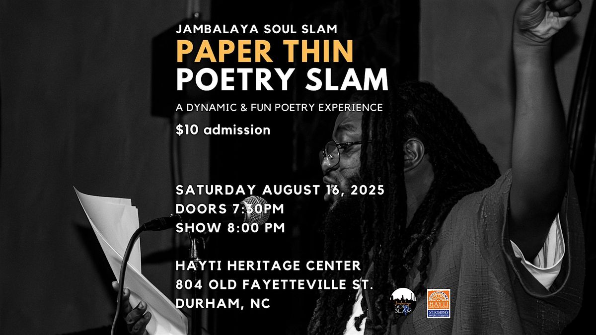 Jambalaya Soul Slam Paper Thin Poetry Slam II