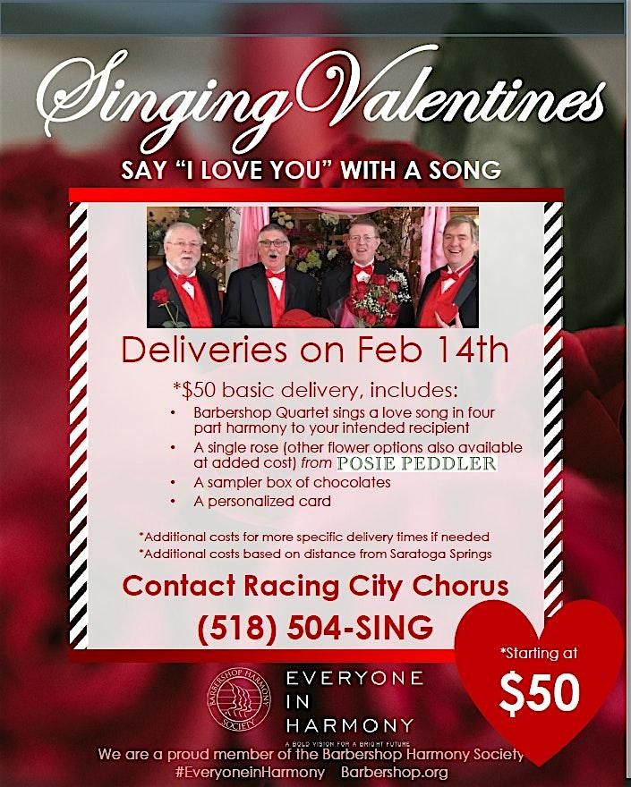 Singing Valentines - Barbershop Quartet Sings for Your Sweetheart!