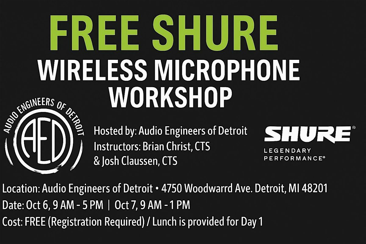 Free Shure Wireless Microphone Workshop