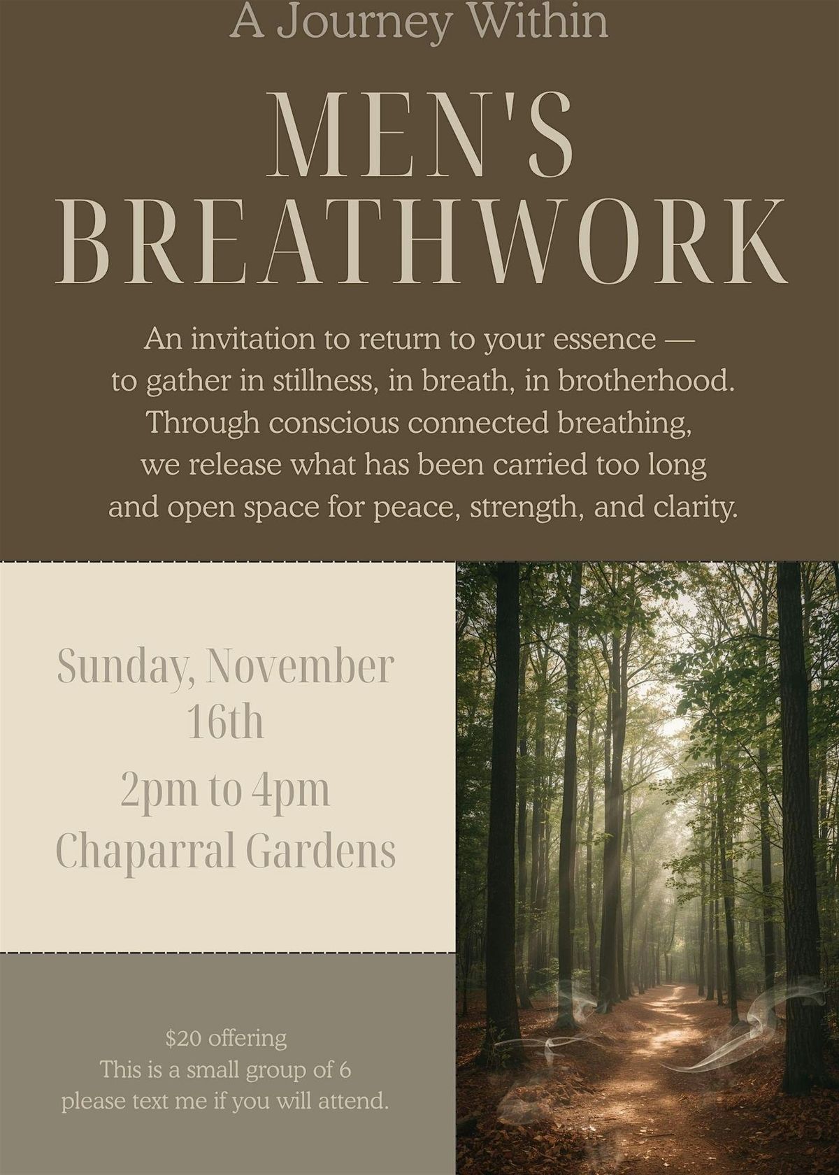 Mens breathwork event