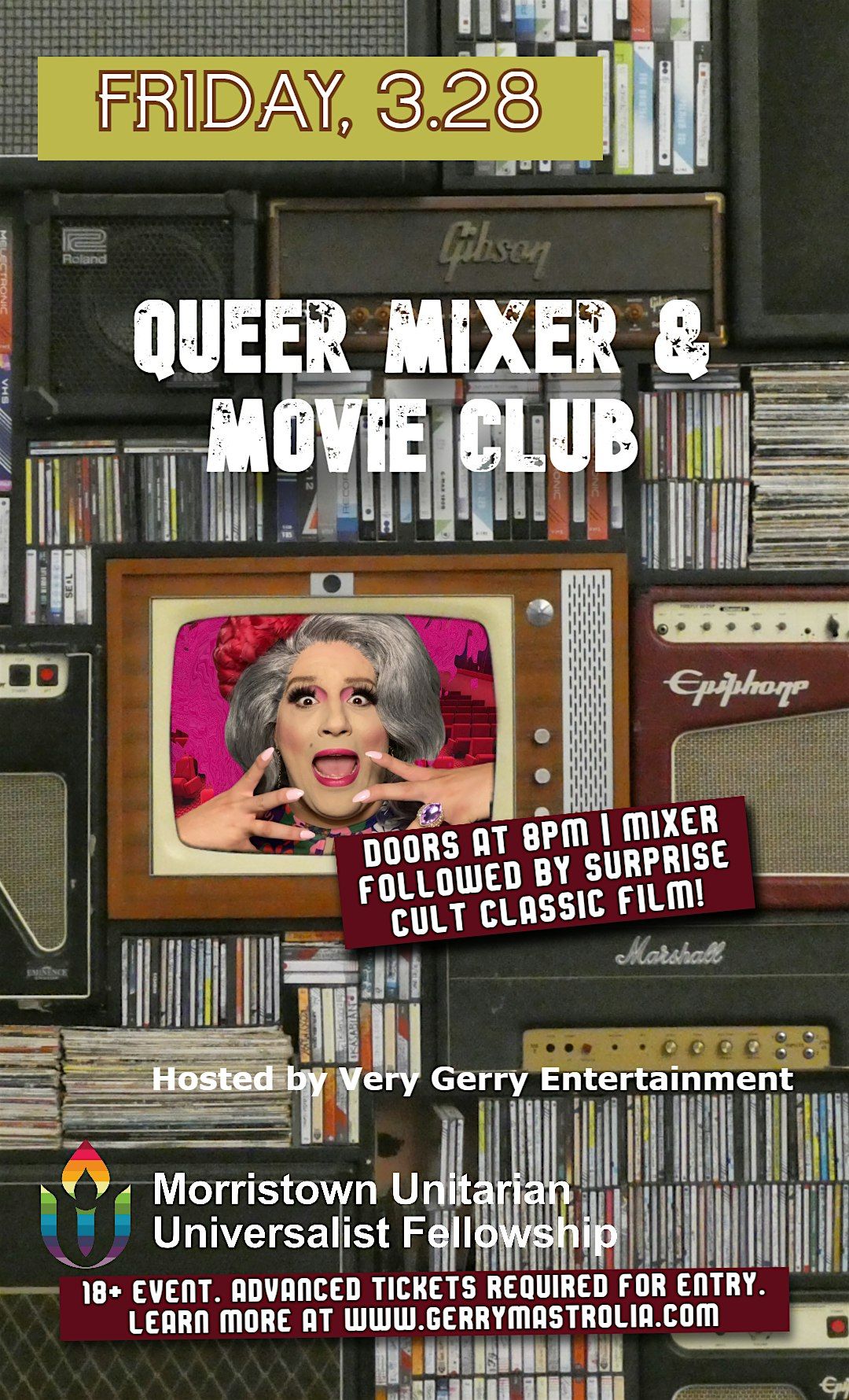 Queer Mixer & Movie Club w\/ Very Gerry: MORRISTOWN, NJ: 3\/28