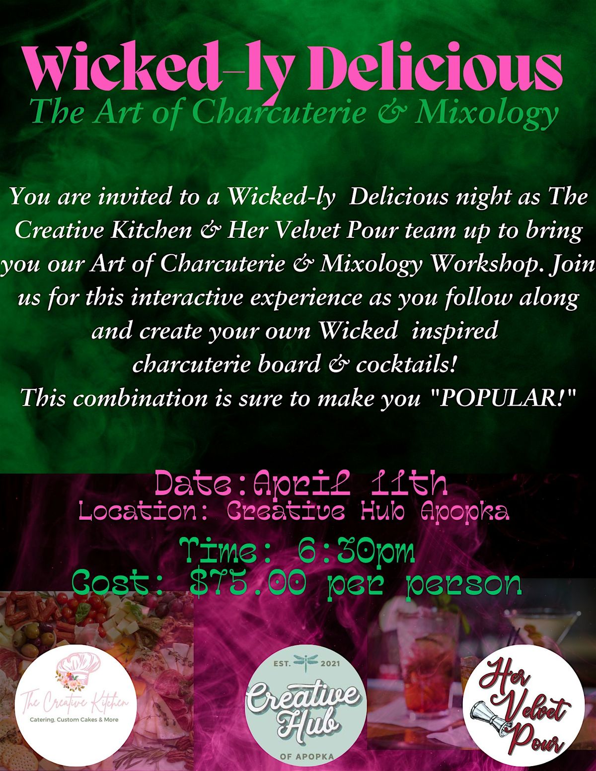 Wicked-ly Delicious Charcuterie & Mixology Workshop at Creative Hub Apopka