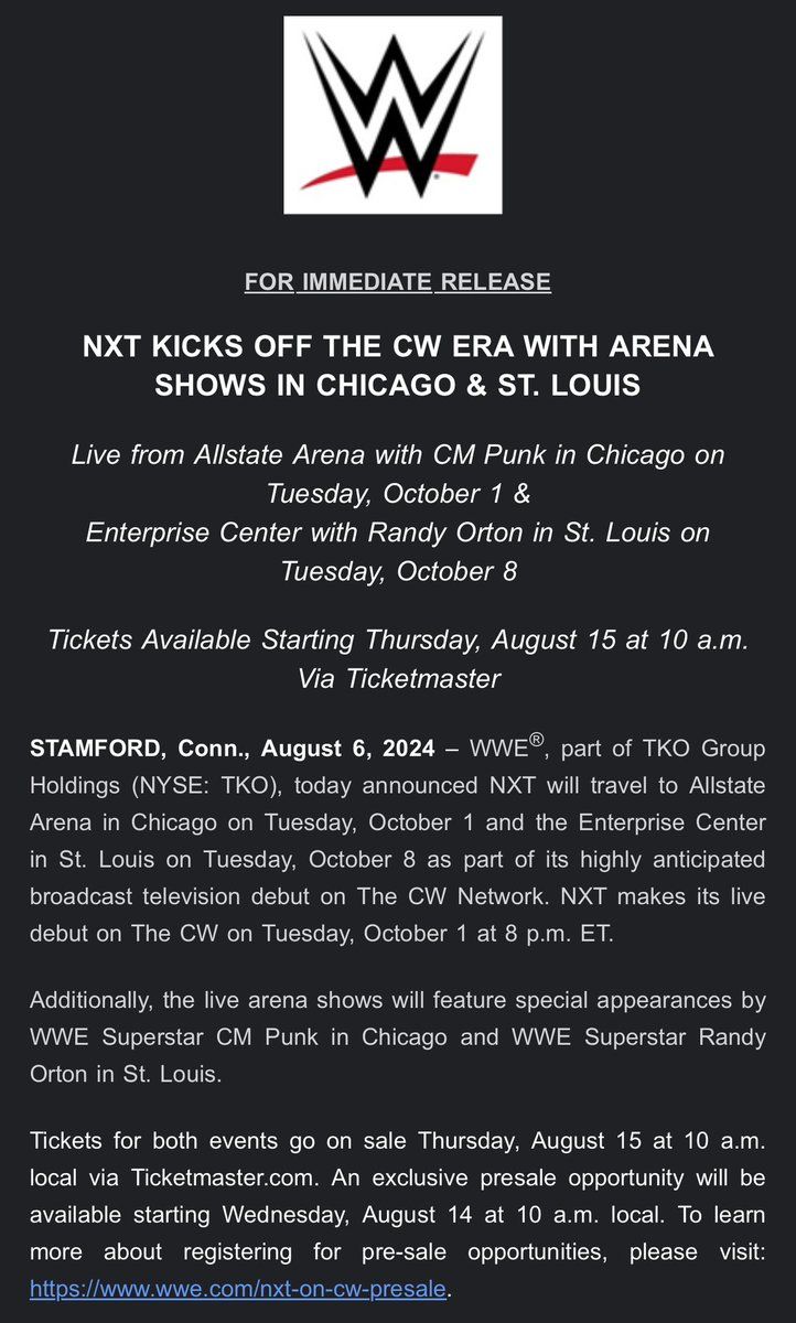 WWE NXT Live On The CW