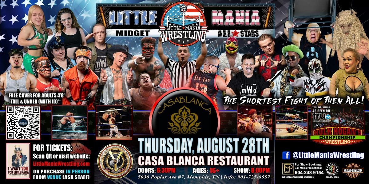Memphis, TN - Little Mania Midget Wrestling @ Casa Blanca Restaurant