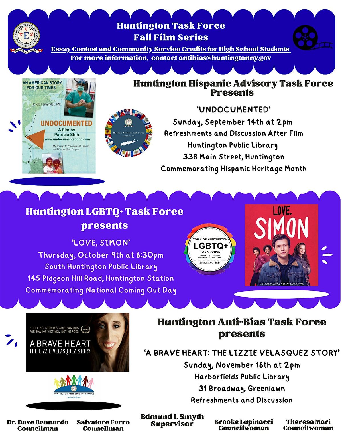 Huntington Hispanic Advisory Task Force Film Series \u201cUndocumented\u201d