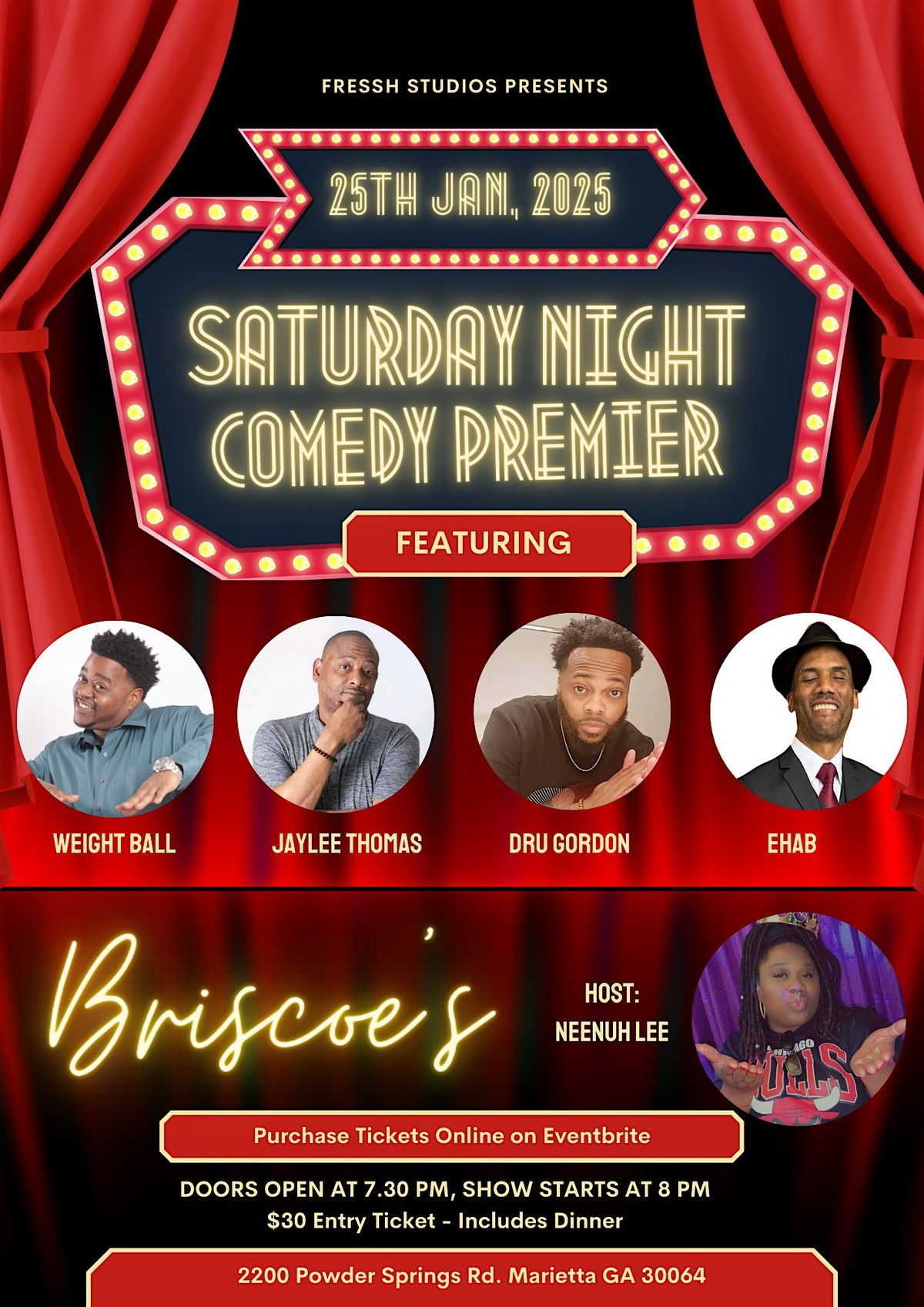 Saturday Night Comedy Premier - Dinner Included