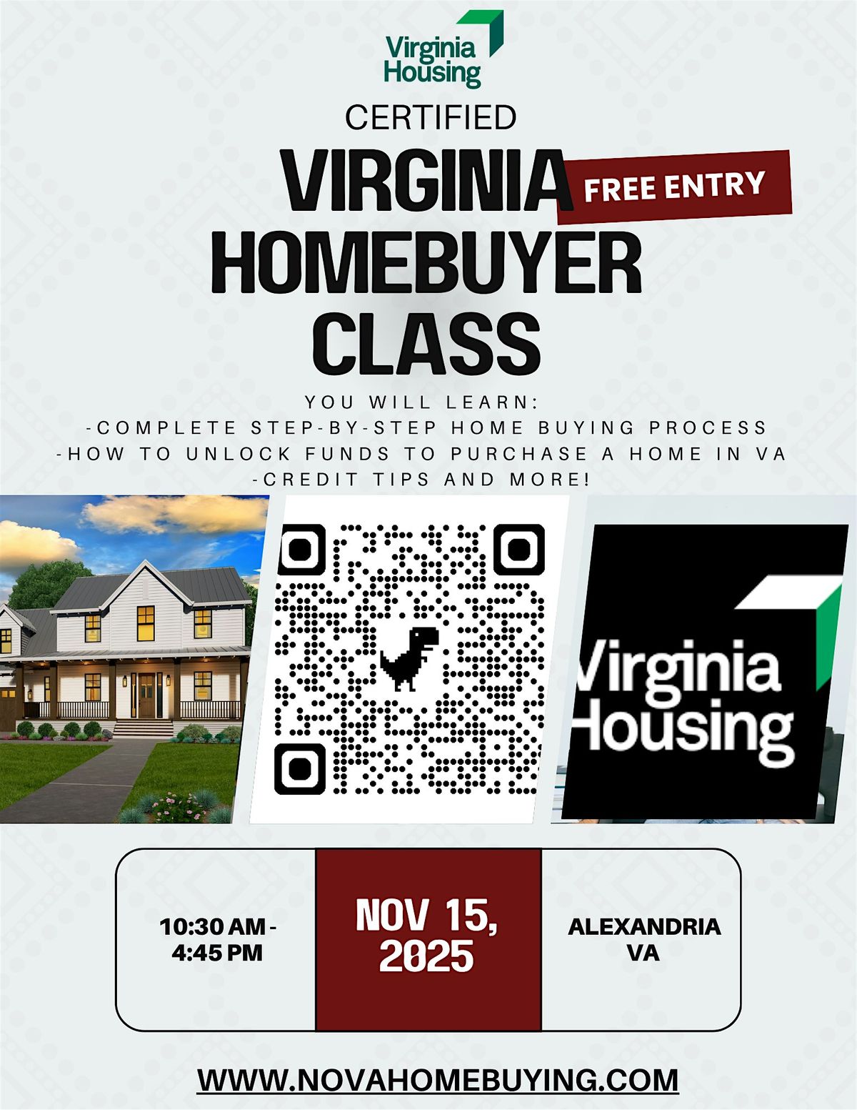 Certified Virginia Homebuyer Class  - REGISTER @ www.novahomebuying.com