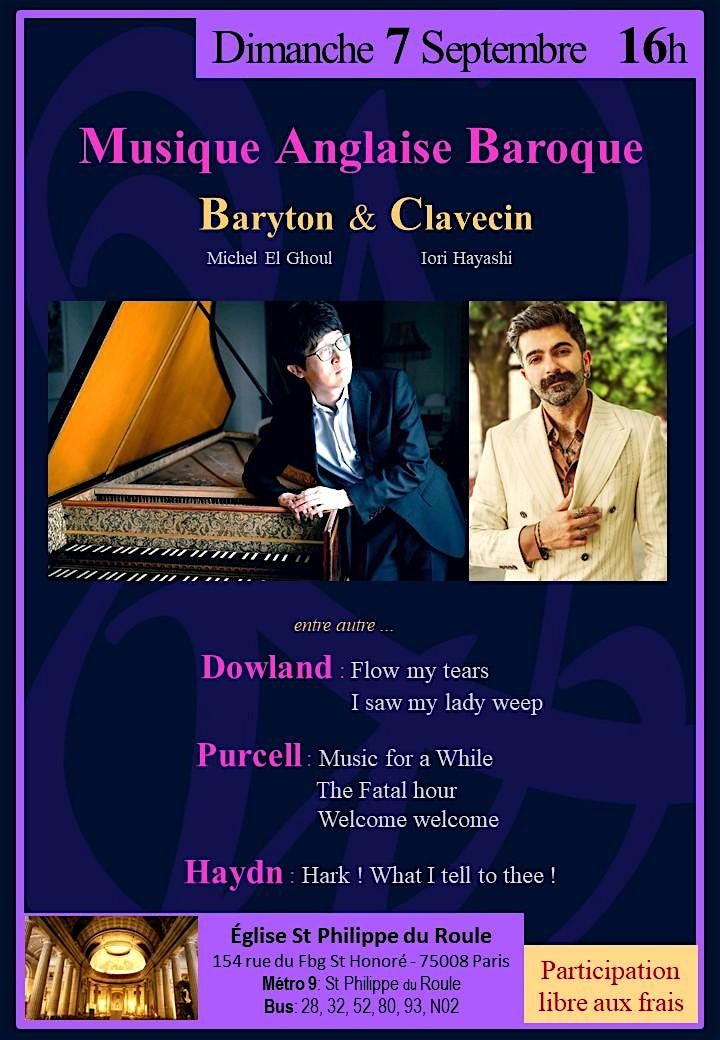 100% Musique Anglaise Baroque : Voix de Baryton & Clavecin