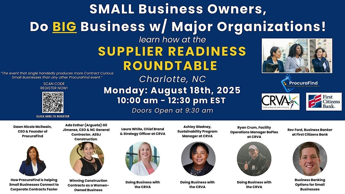 SMALL Businesses Do BIG Business w\/ CRVA, First Citizens Bank & ProcuraFind