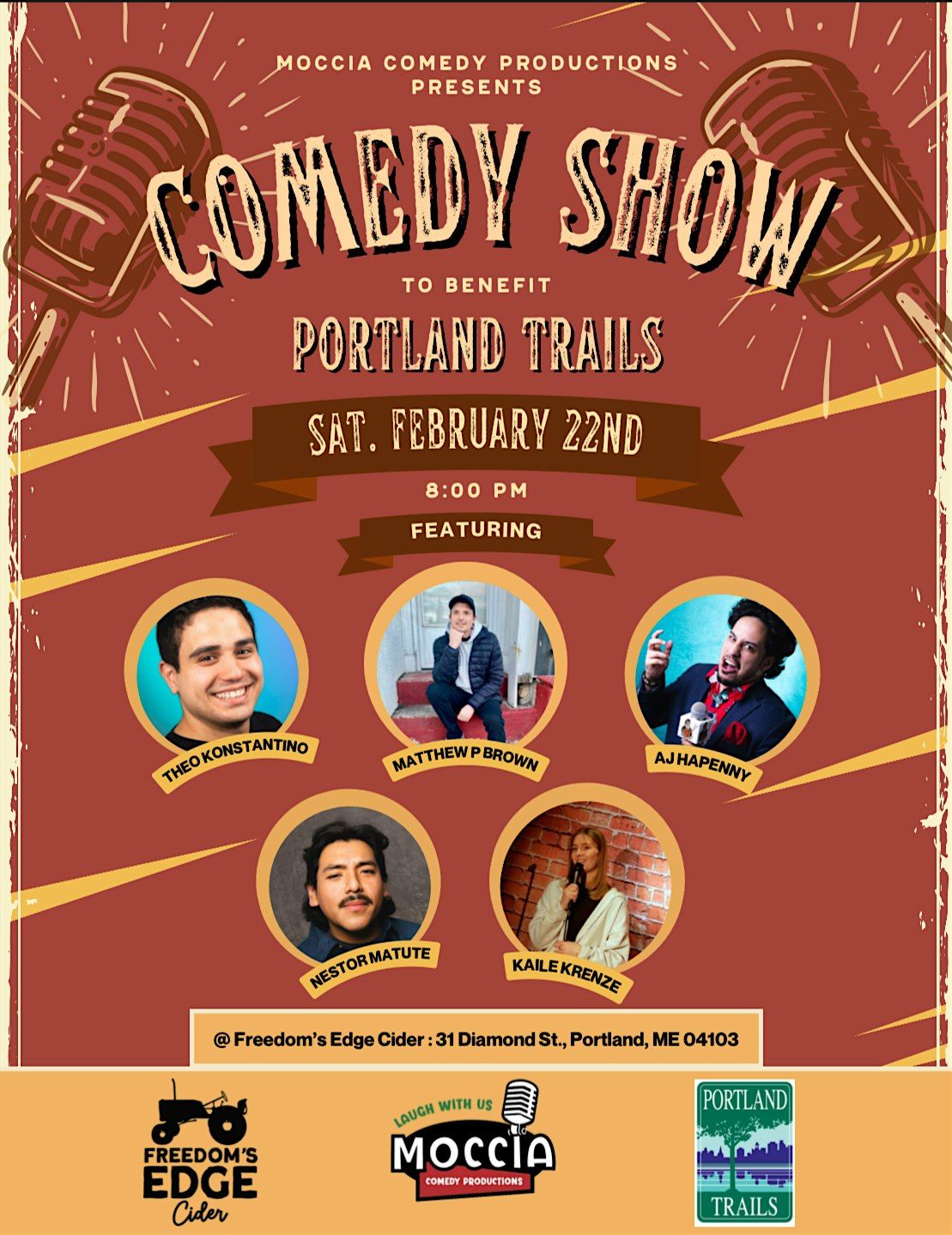 Charity Comedy Night @ Freedoms Edge Hard Cider to benefit Portland Trails!