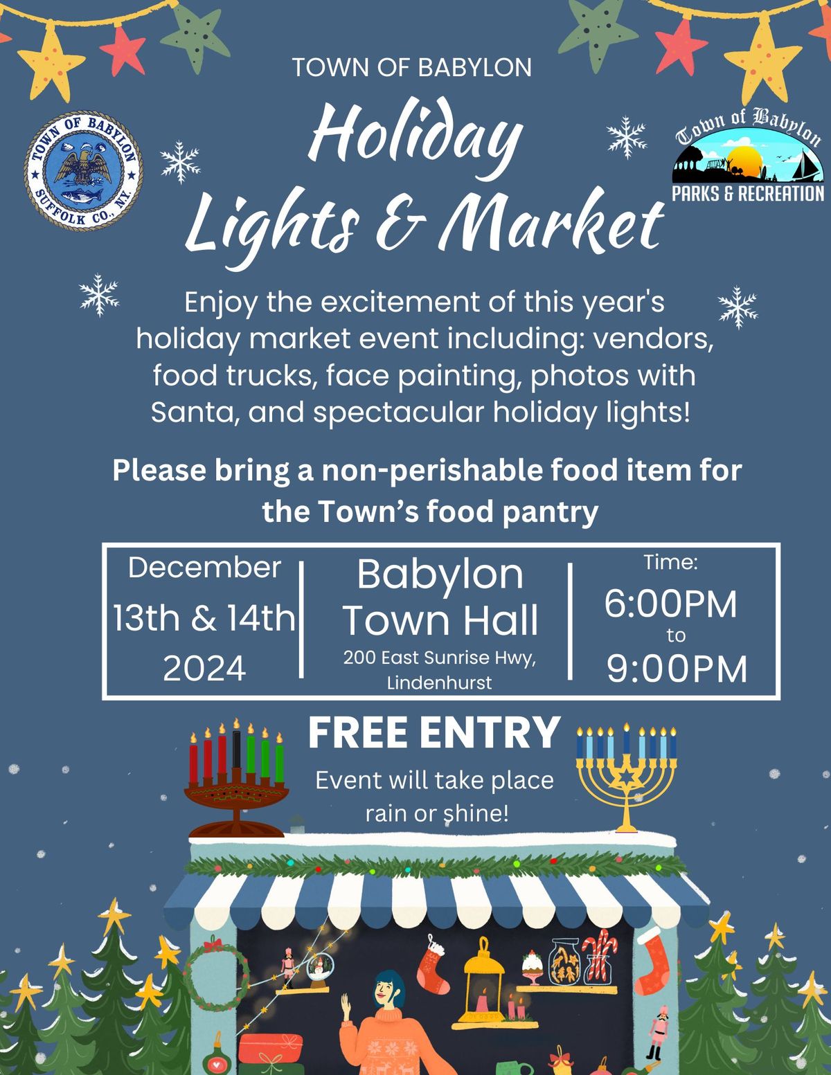 HOLIDAY LIGHTS & MARKET EVENT AT BABYLON TOWN HALL