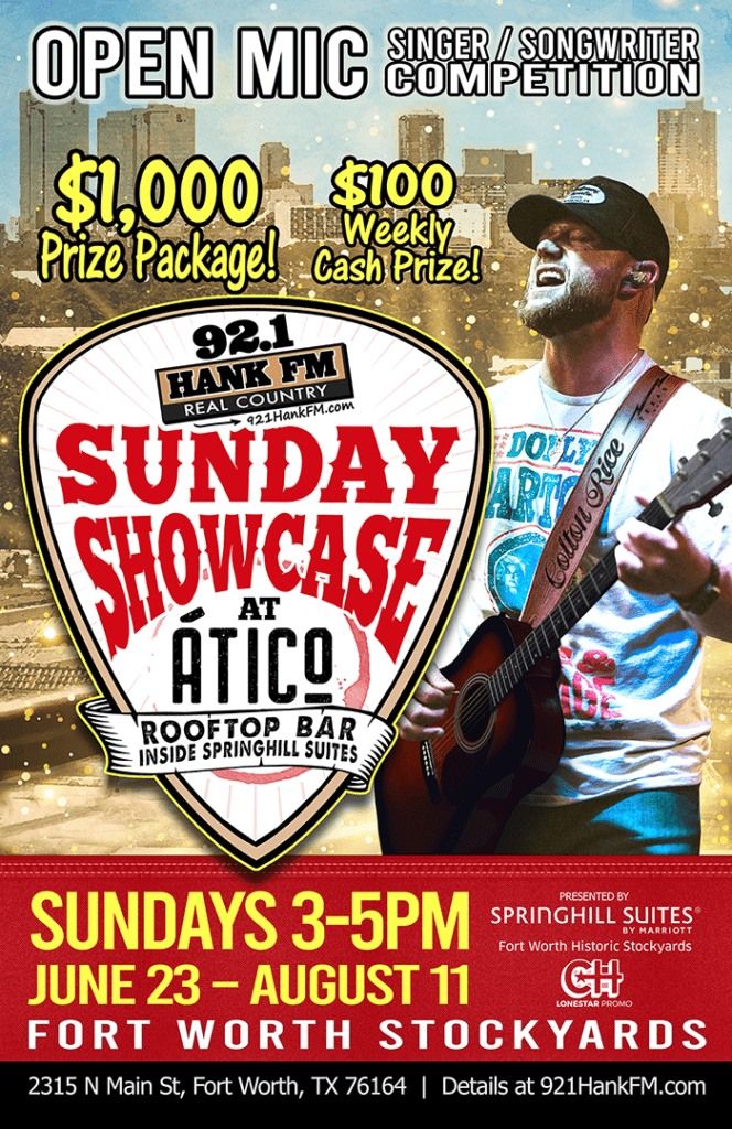 Sunday Showcase at Atico Rooftop Bar inside Springhill Suites
