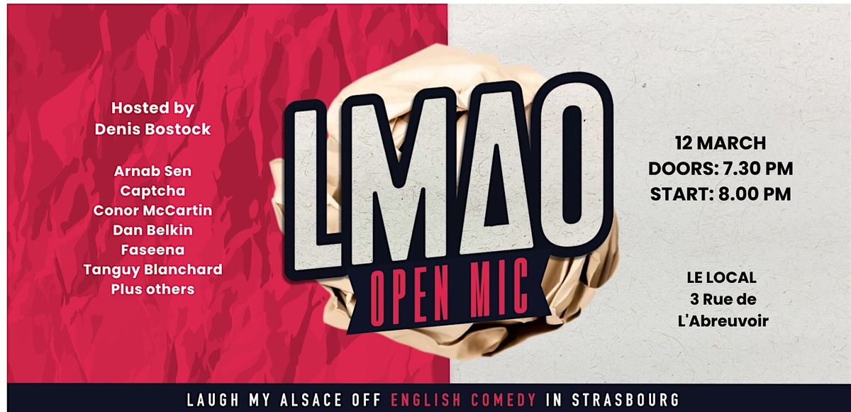 LMAO March English standup comedy open mic