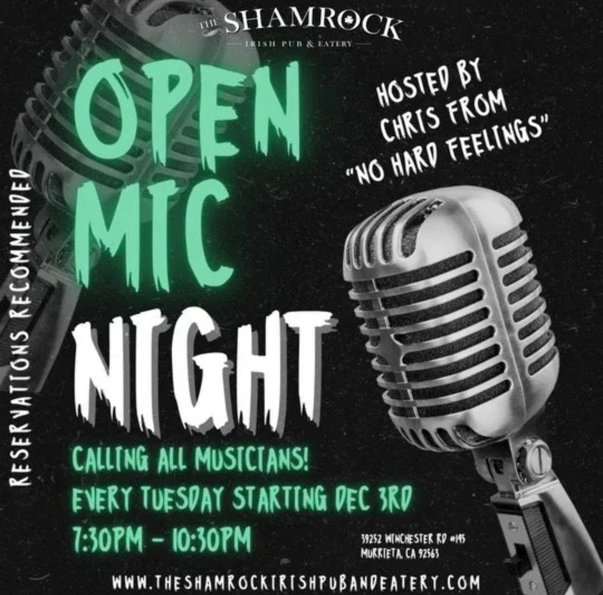 Open Mic Night at The Shamrock Irish Pub & Eatery