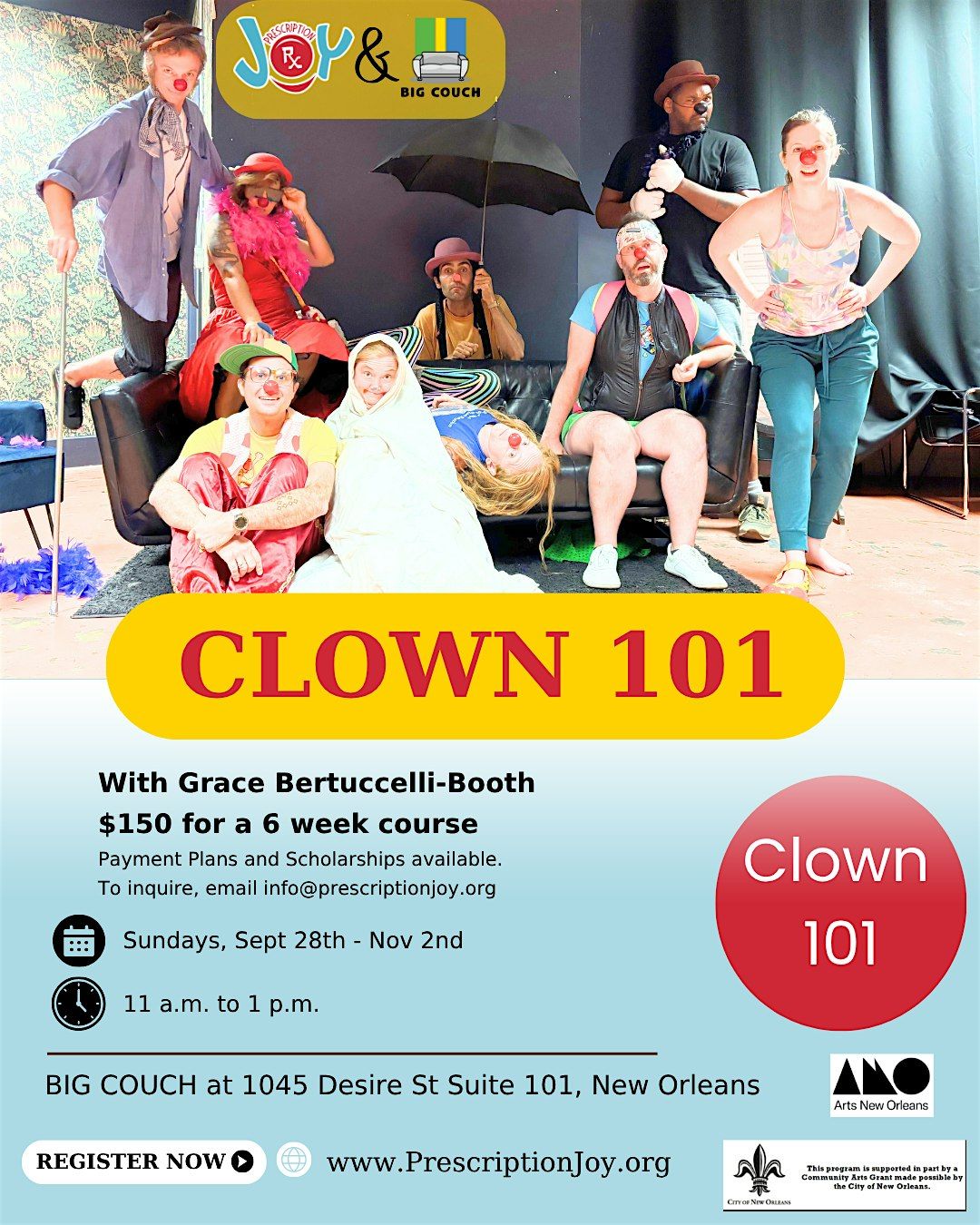 Clown 101 with Grace Bertuccelli-Booth, 9\/28-11\/2