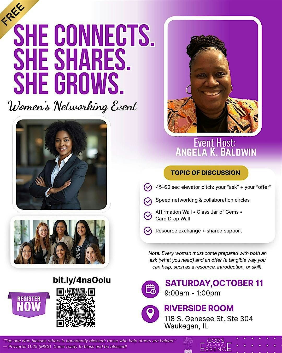 She Connects. She Shares. She Grows.
