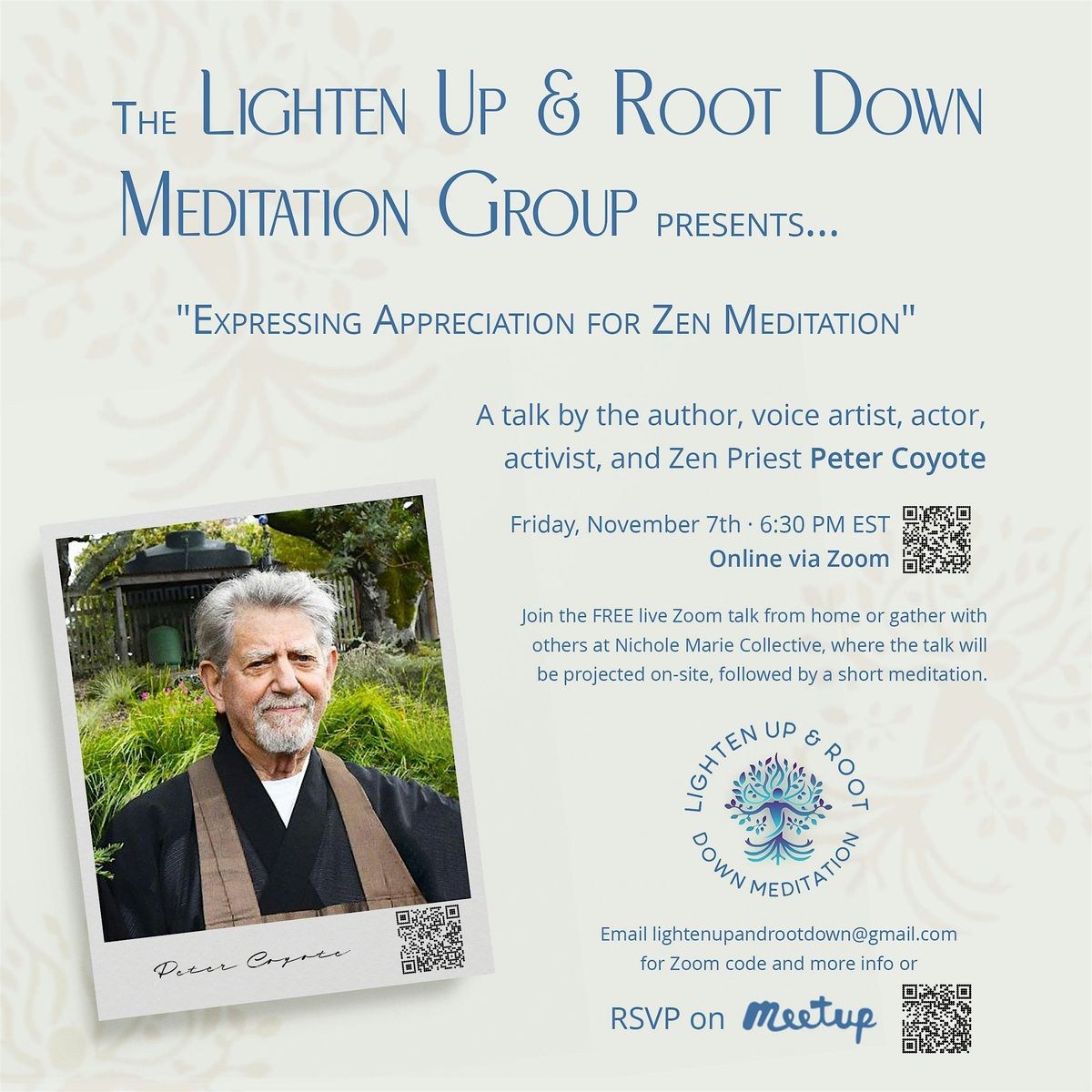 Peter Coyote "Expressing Appreciation for Zen Meditation"