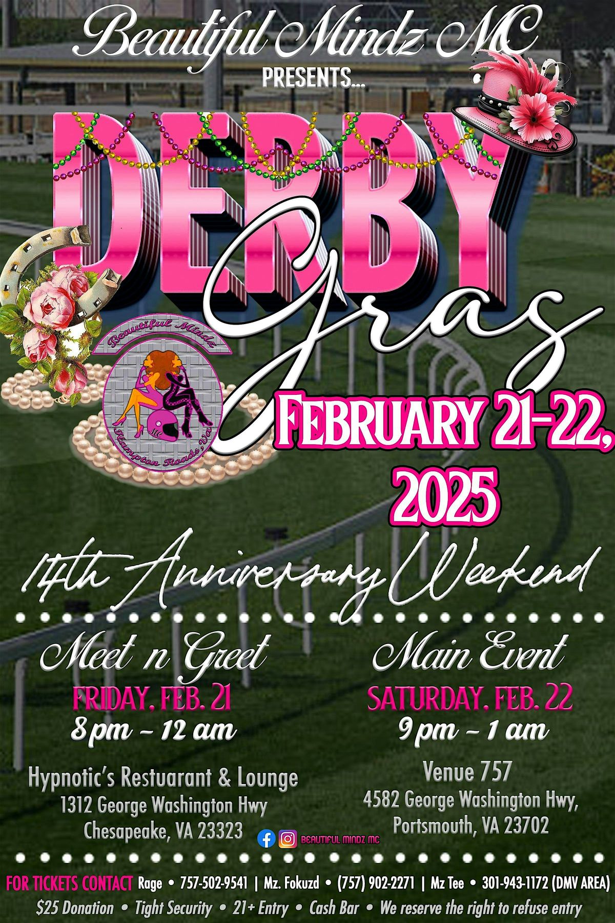 Beautiful Mindz MC ~ 14th Anniversary Weekend ~ "Derby Gras"