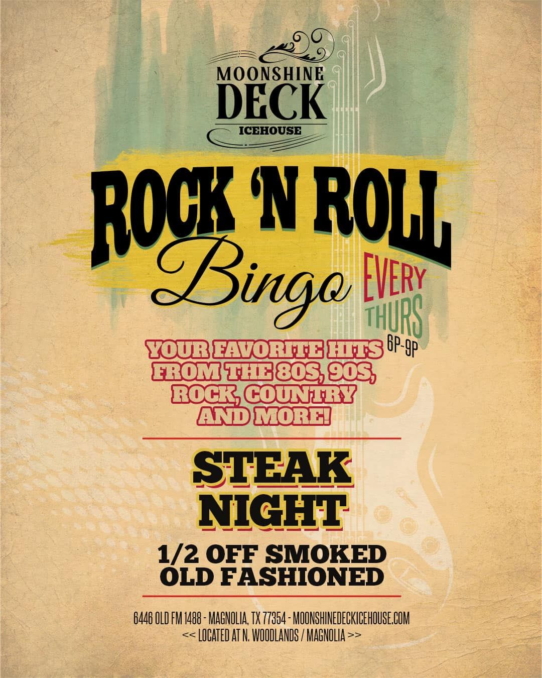 Rock N' Roll Bingo at Moonshine Deck Icehouse