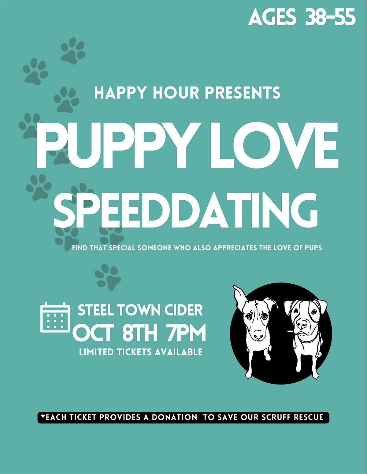 Puppy Love Speed Dating Ages 38-55 (SAVE OUR SCRUFF RESCUE) (Hamilton)