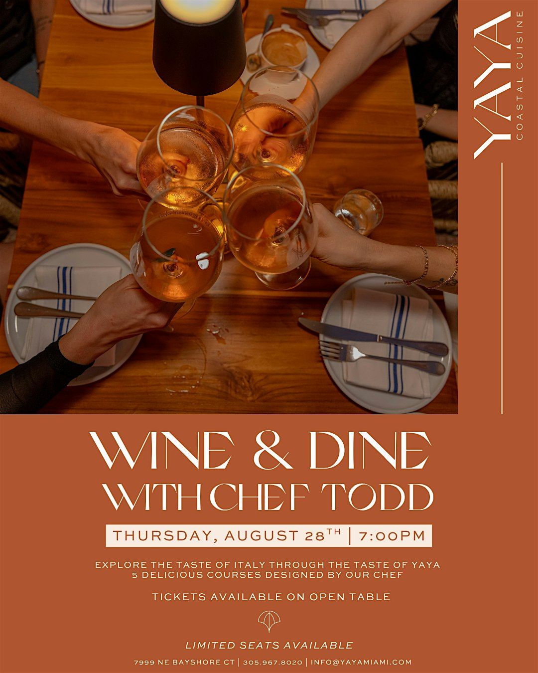 Wine & Dine with Chef Todd! Thursday, August 28th