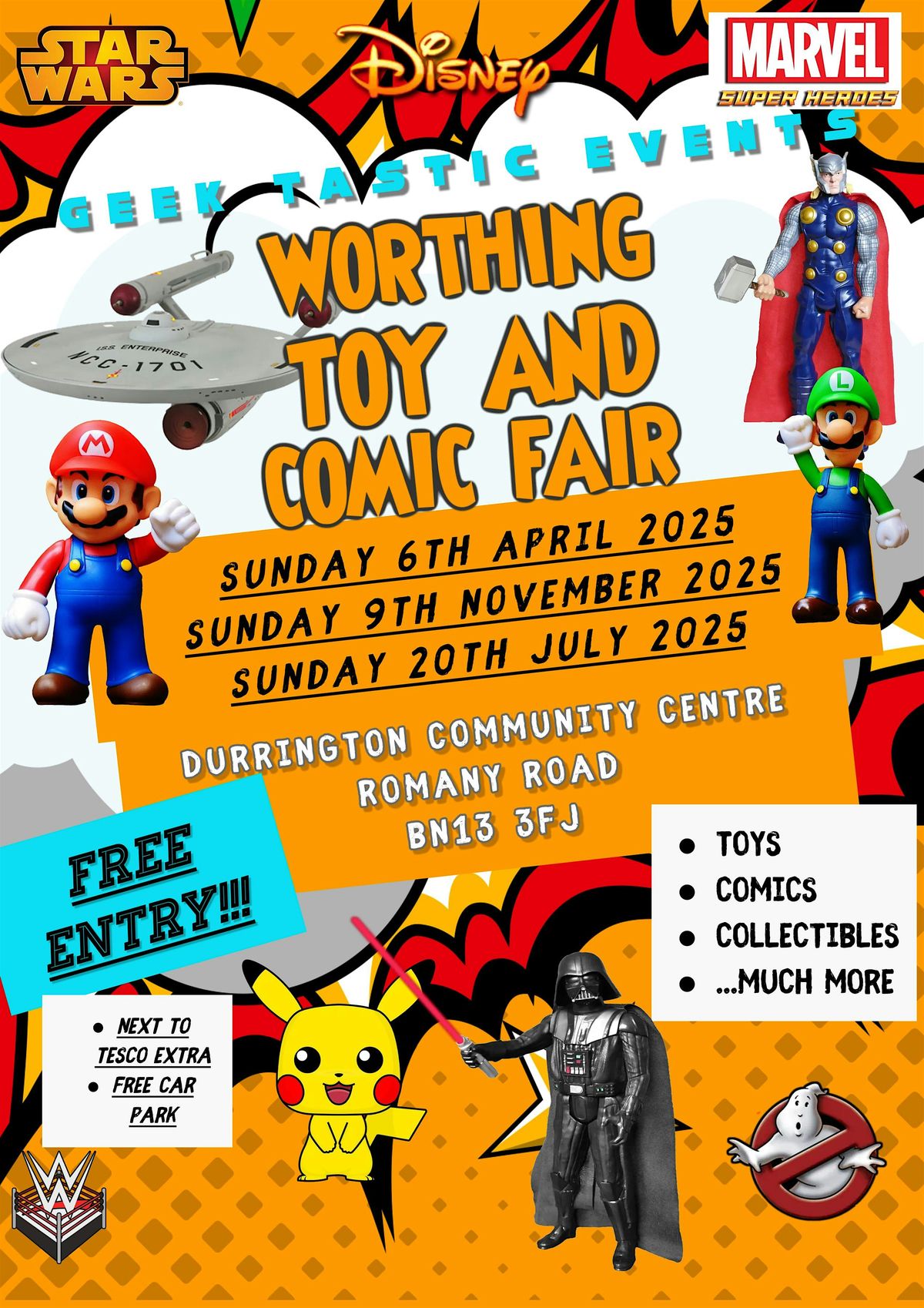 Worthing Toy and Comic Fair - Sunday 9th November 2025 (FREE ENTRY)