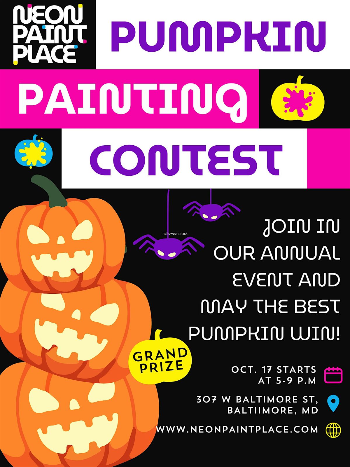 Glow in the Dark Pumpkin Painting Contest