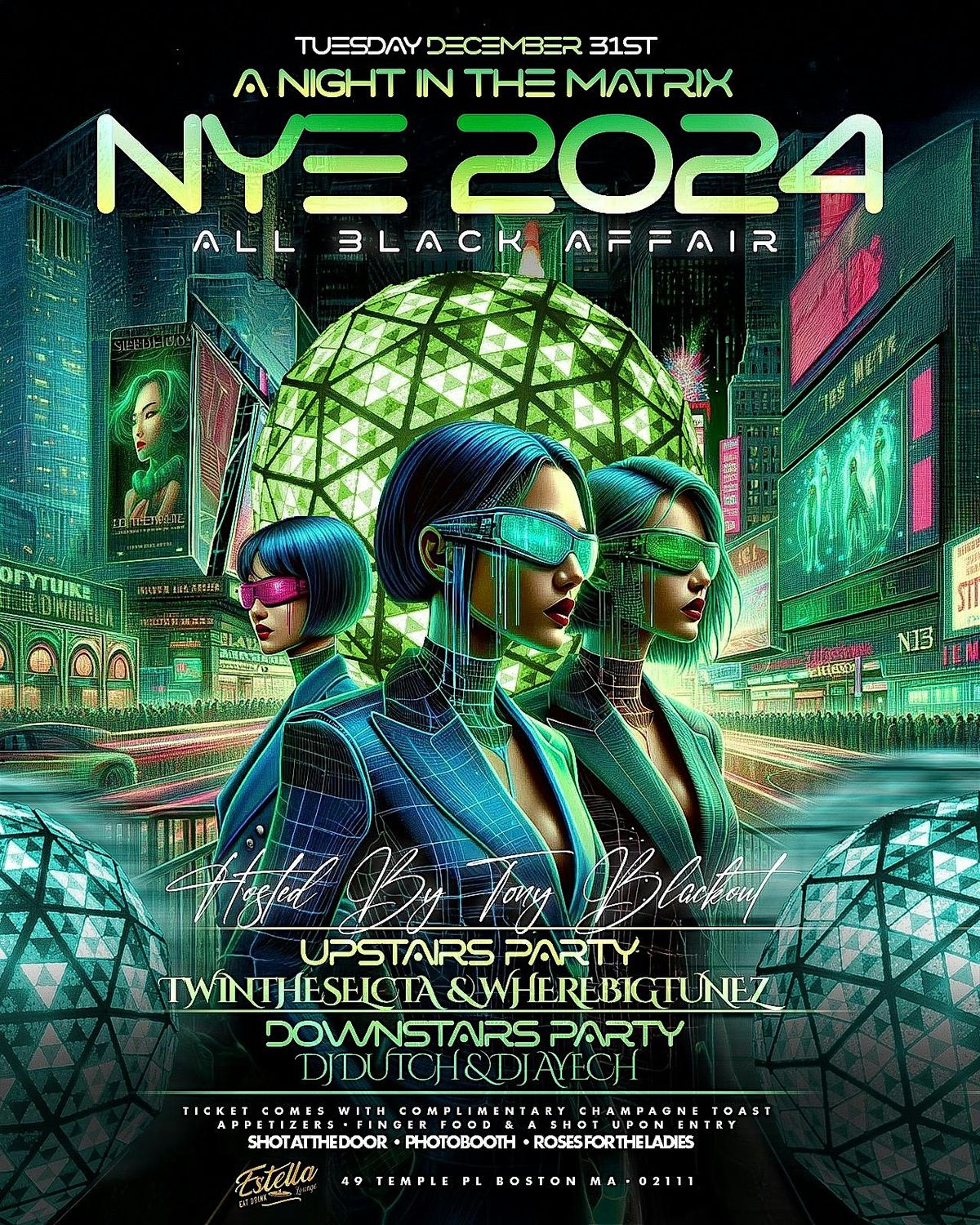 A NIGHT IN THE MATRIX ALL BLACK AFFAIR NYE 2024