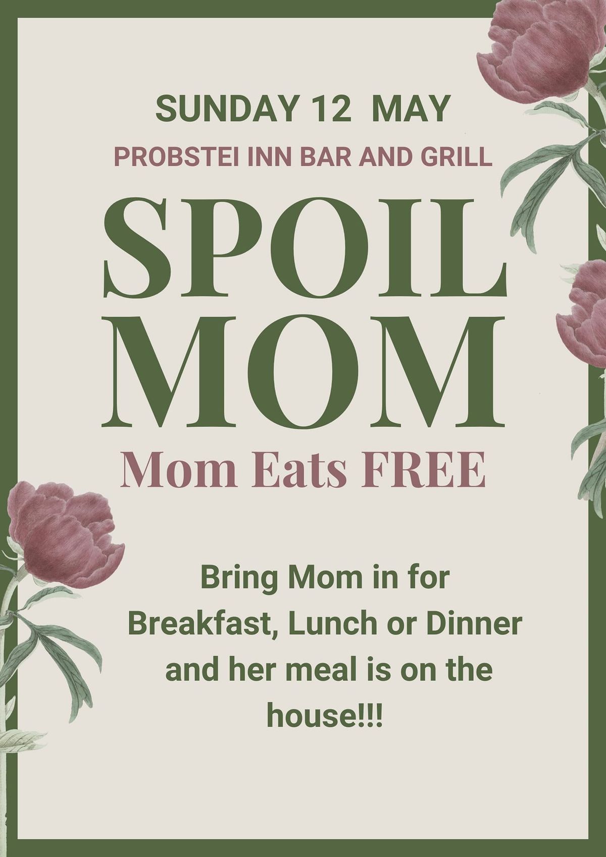 Mom Eats FREE Mothers Day