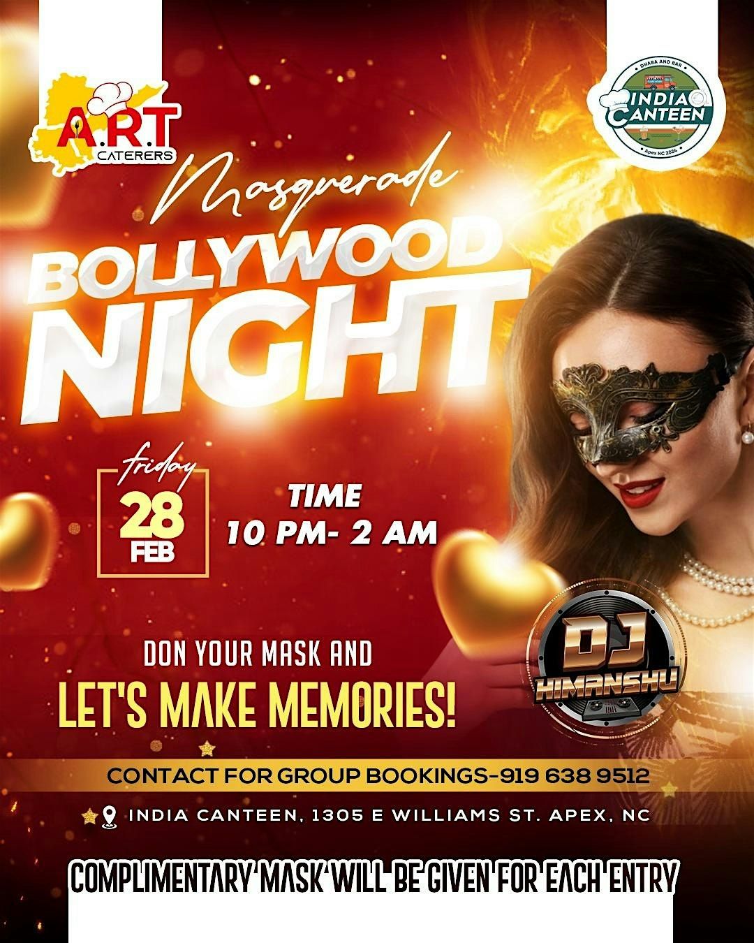 Masquerade Bollywood Night at India Canteen