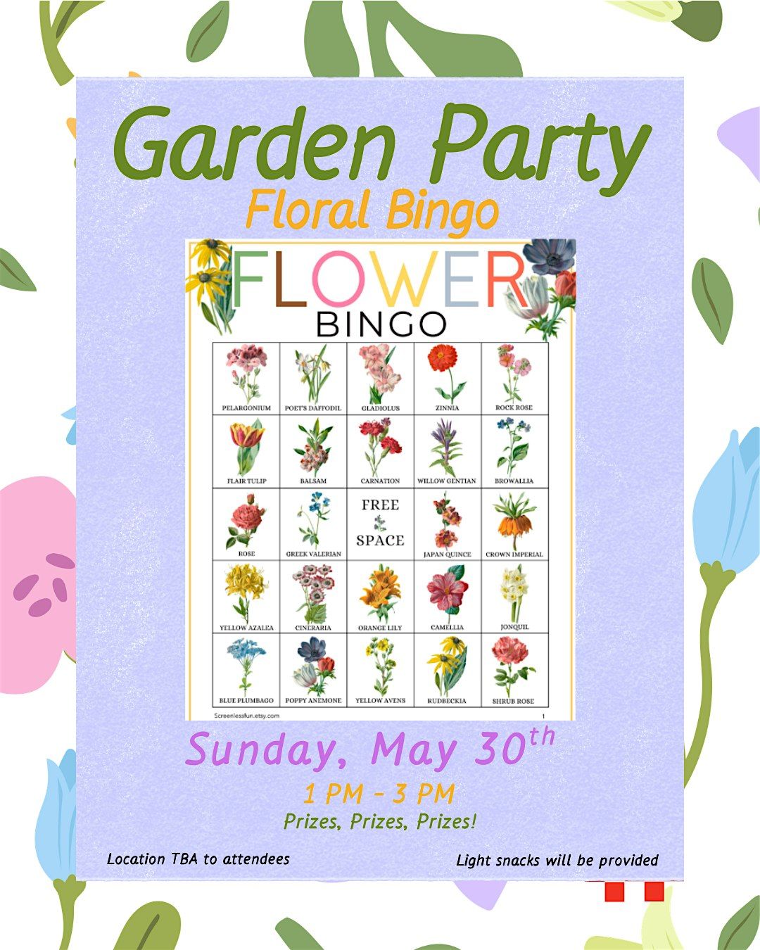 Garden Party Bingo