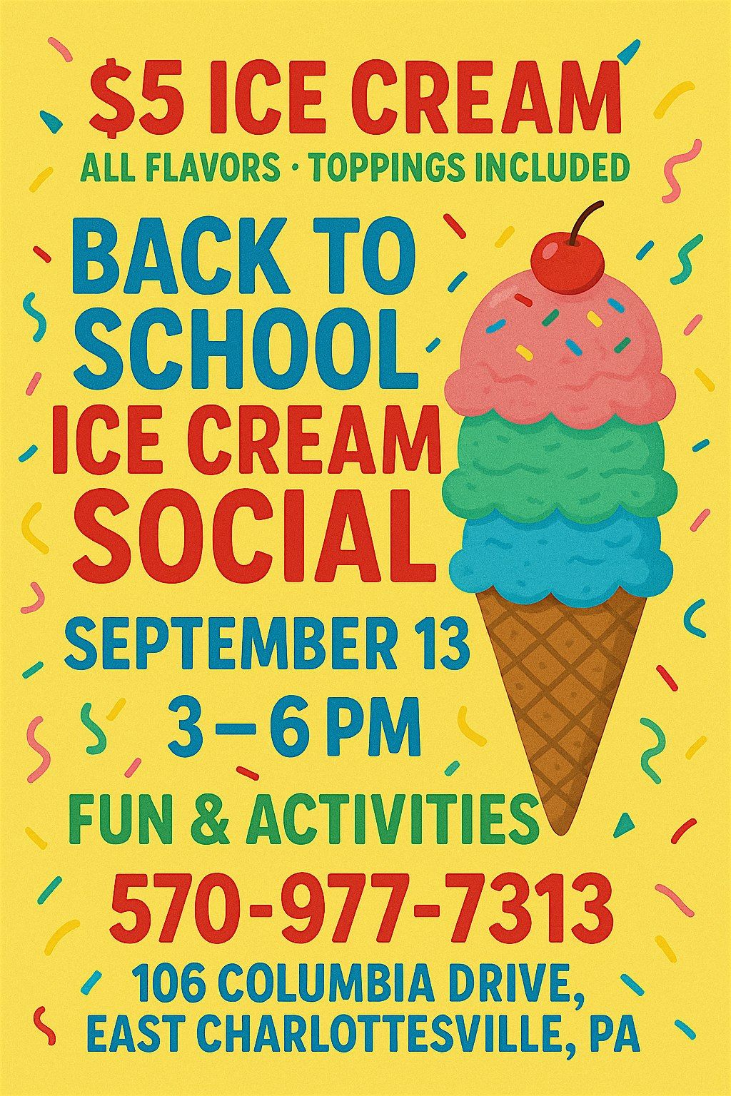 Back to School Ice cream social