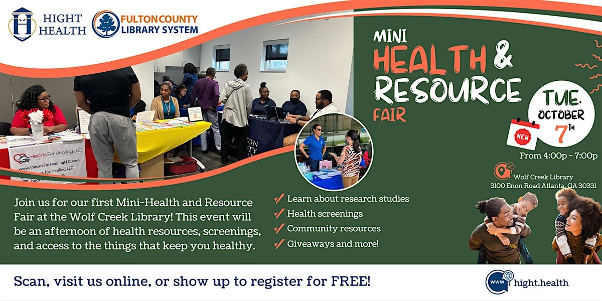 Wolf Creek Library Mini Health And Resource Fair presented by Hight Health