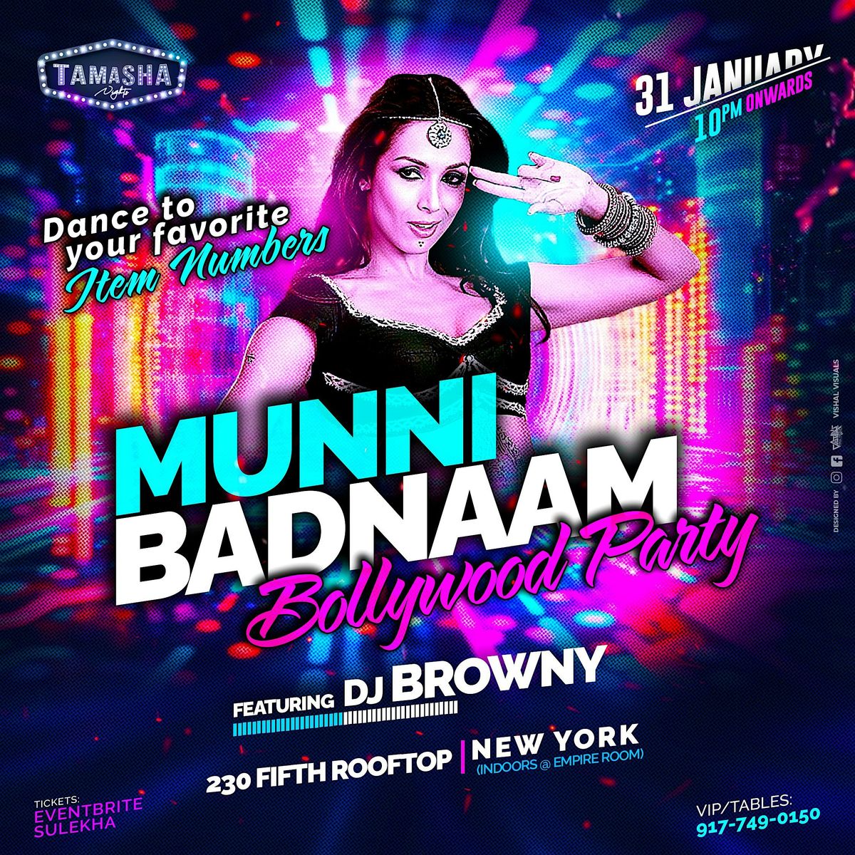 NYC TAMASHA NIGHTS | JAN 31 | DJ BROWNY | MUNNI EDITIO | @230 FIFTH ROOFTOP