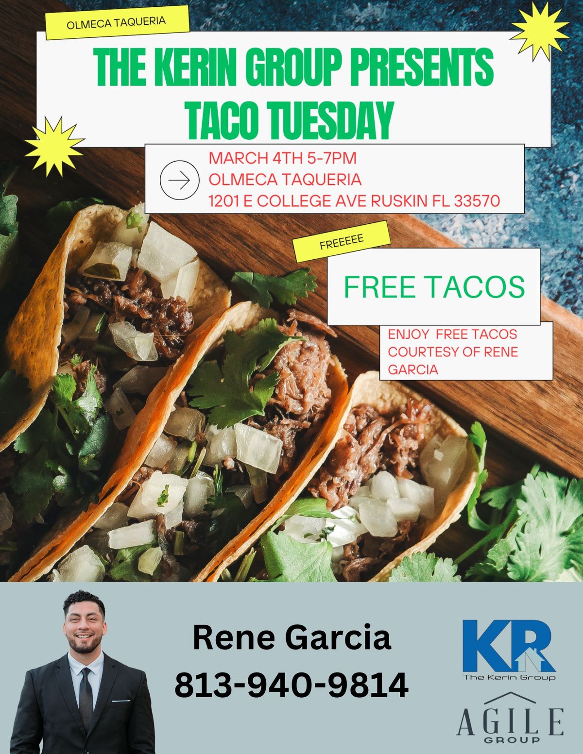 FREE TACOS - Olmeca Taqueria