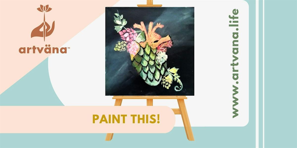Artvana Brews & Brushes painting class at The Redd Dog Tacoma August 2025