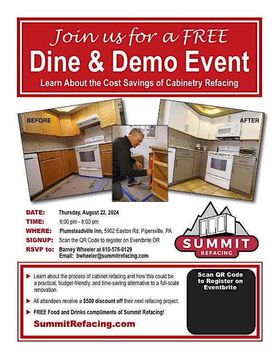 FEBRUARY 2025 Summit Cabinetry Refacing Dine & Demo Event