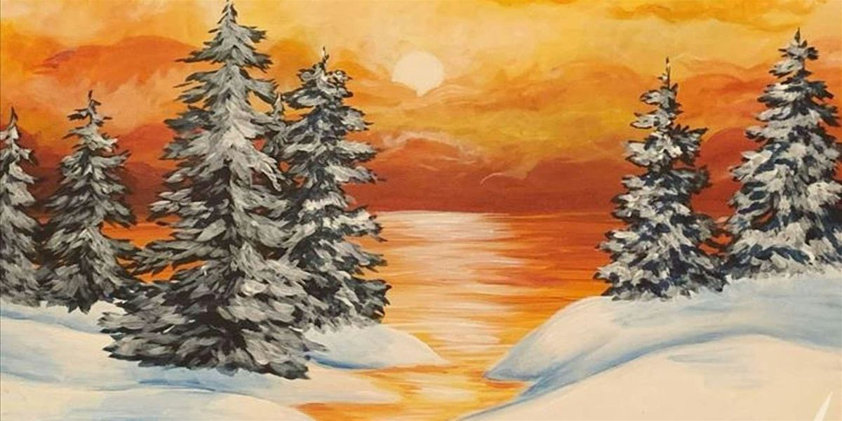 Golden Winter Scene - Paint and Sip by Classpop!\u2122