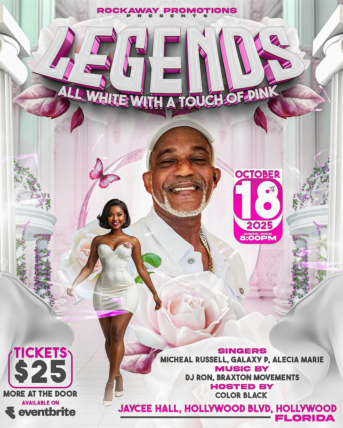 LEGENDS   - All White with a Touch of Pink