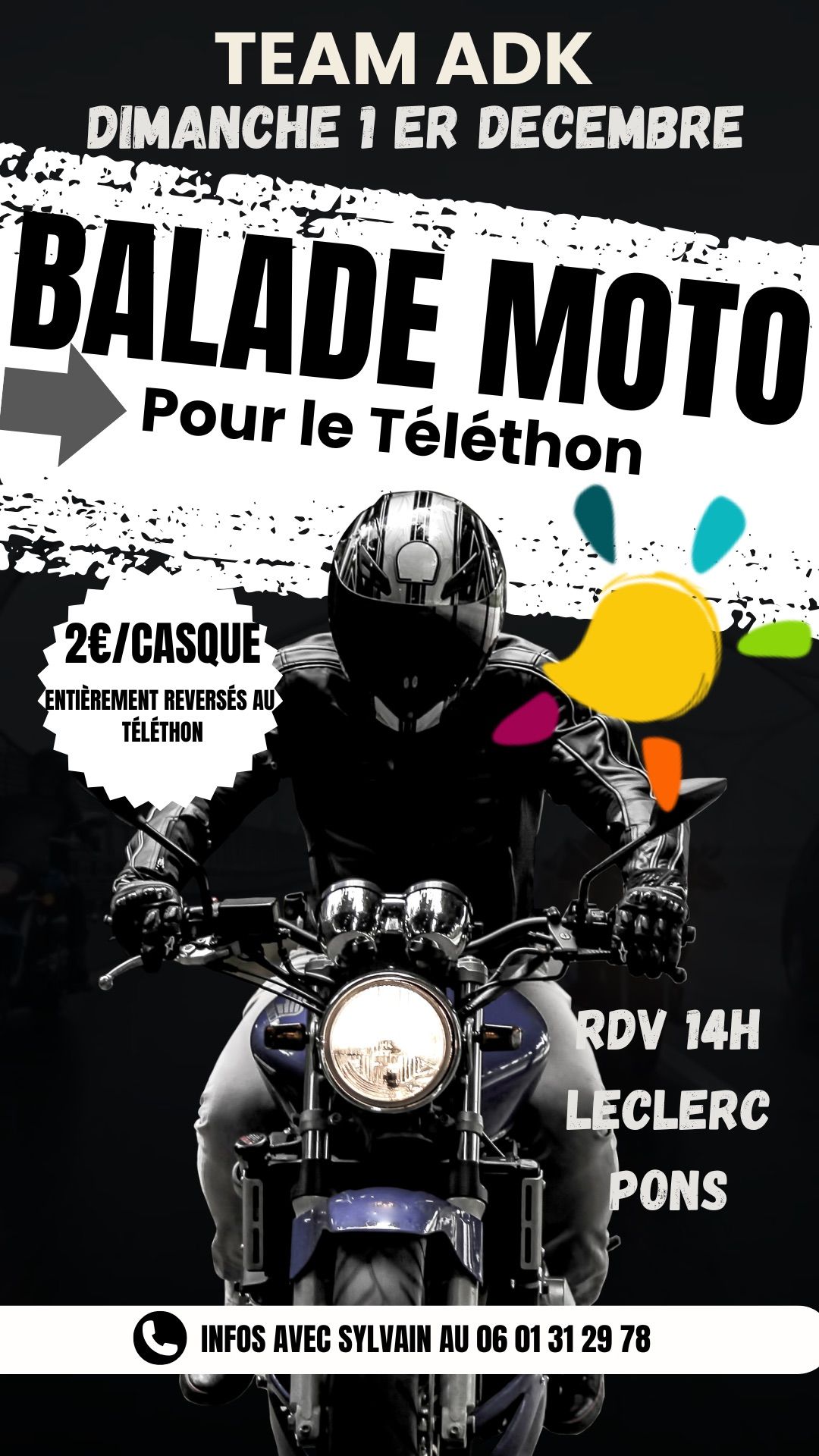 Balade moto pour le Telethon 