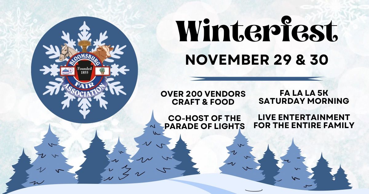 Vending @ Winterfest at the Bloomsburg Fairgrounds  Fri 10 - 8pm  Sat 10 - 6pm  Free Admission