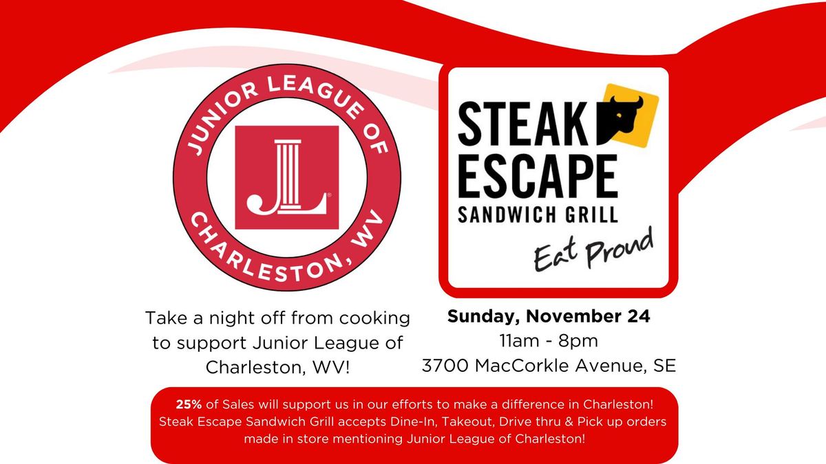 Eat to Support JLC at Steak Escape on 11\/24!