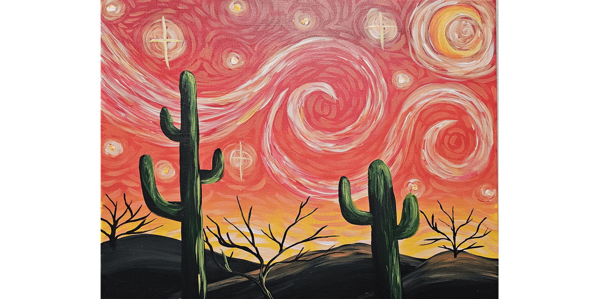 Starry Night Saguaros - Paint and Sip in Tyler | Classpop!\u2122