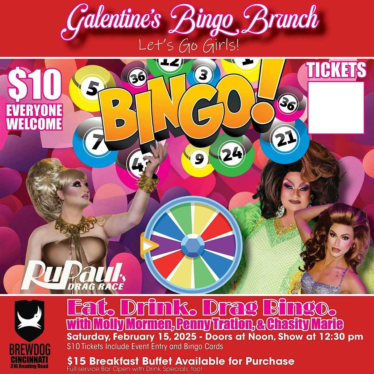 Galentine's Drag Bingo Brunch at BrewDog Cincinnati