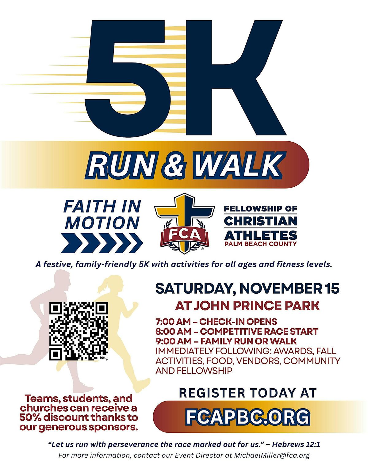 \u201cFaith in Motion\u201d 5K by Fellowship of Christian Athletes