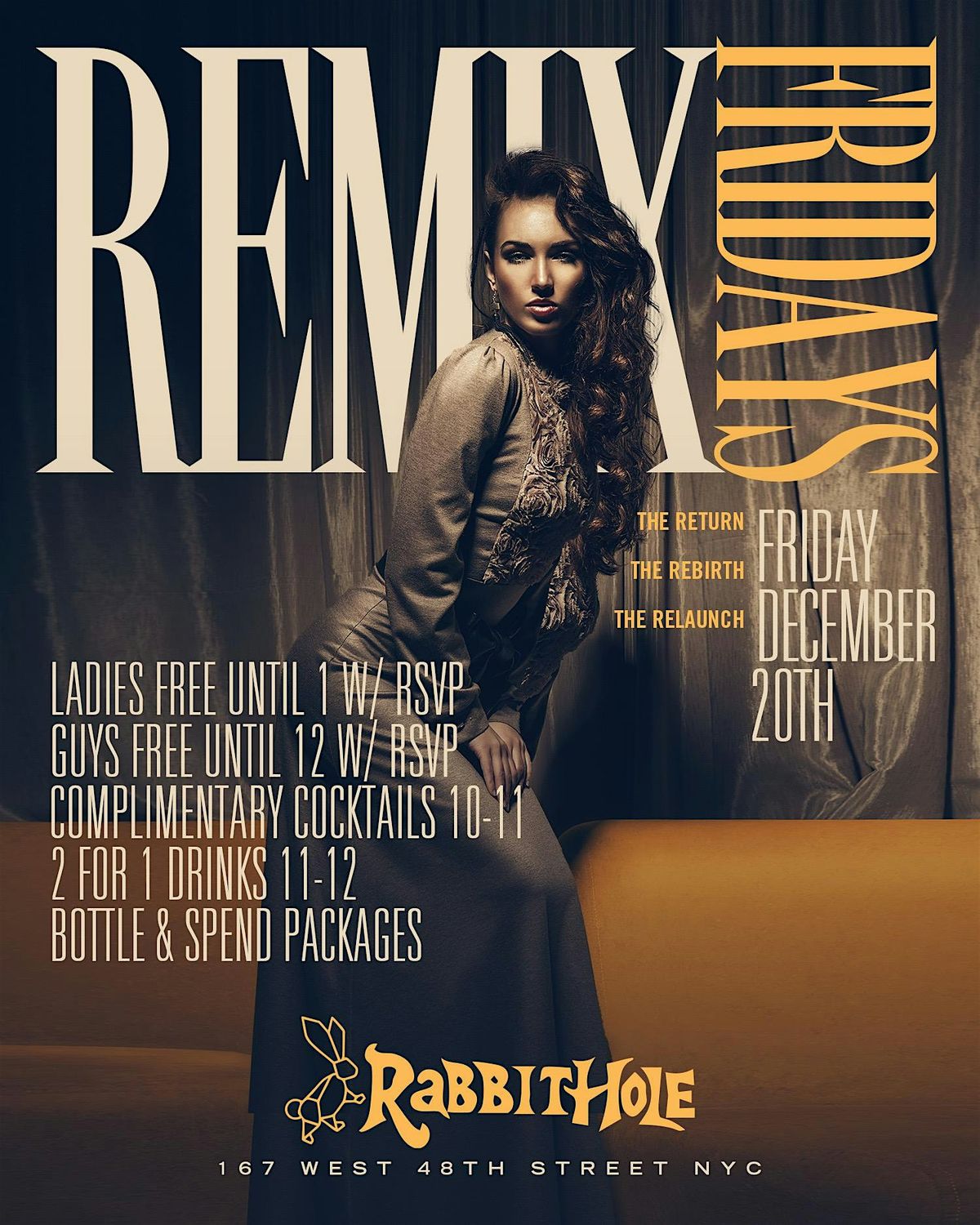 REMIX Fridays @ Rabbit Hole \u2022 Complimentary cocktails! 2 for 1 drinks! FREE