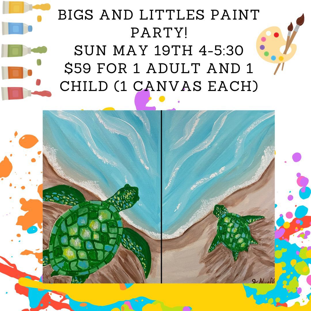 Bigs and Littles Turtle Paint Party! $59 Great Mothers day gift!