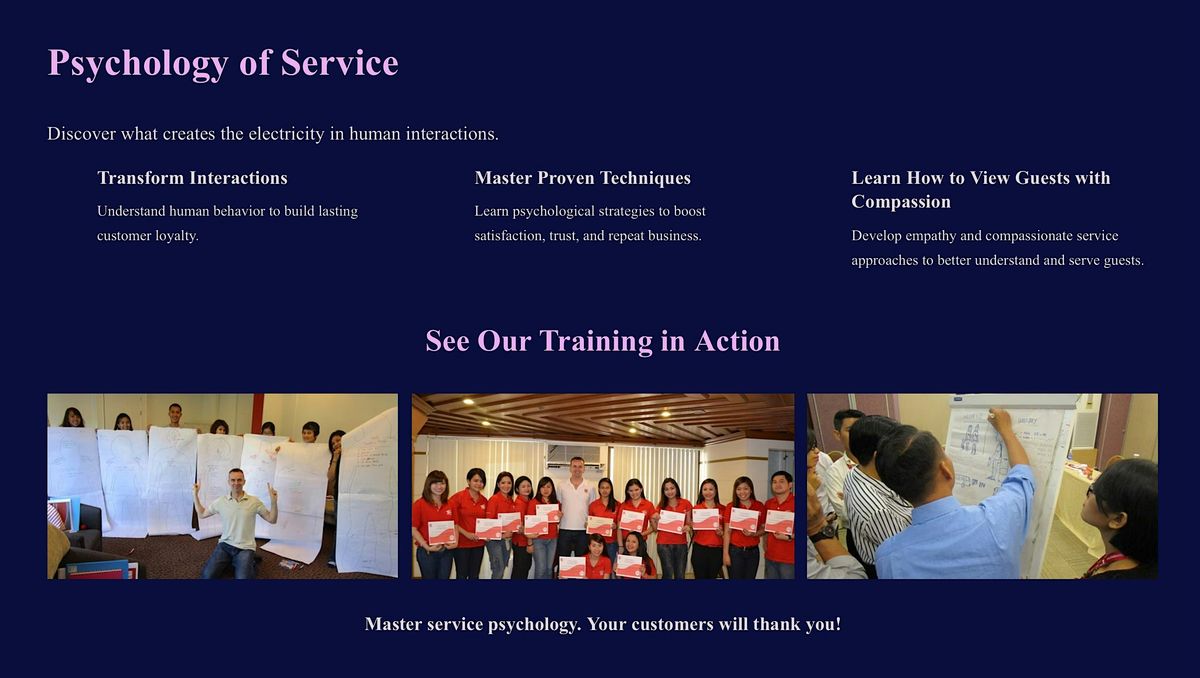 THE PSYCHOLOGY OF SERVICE