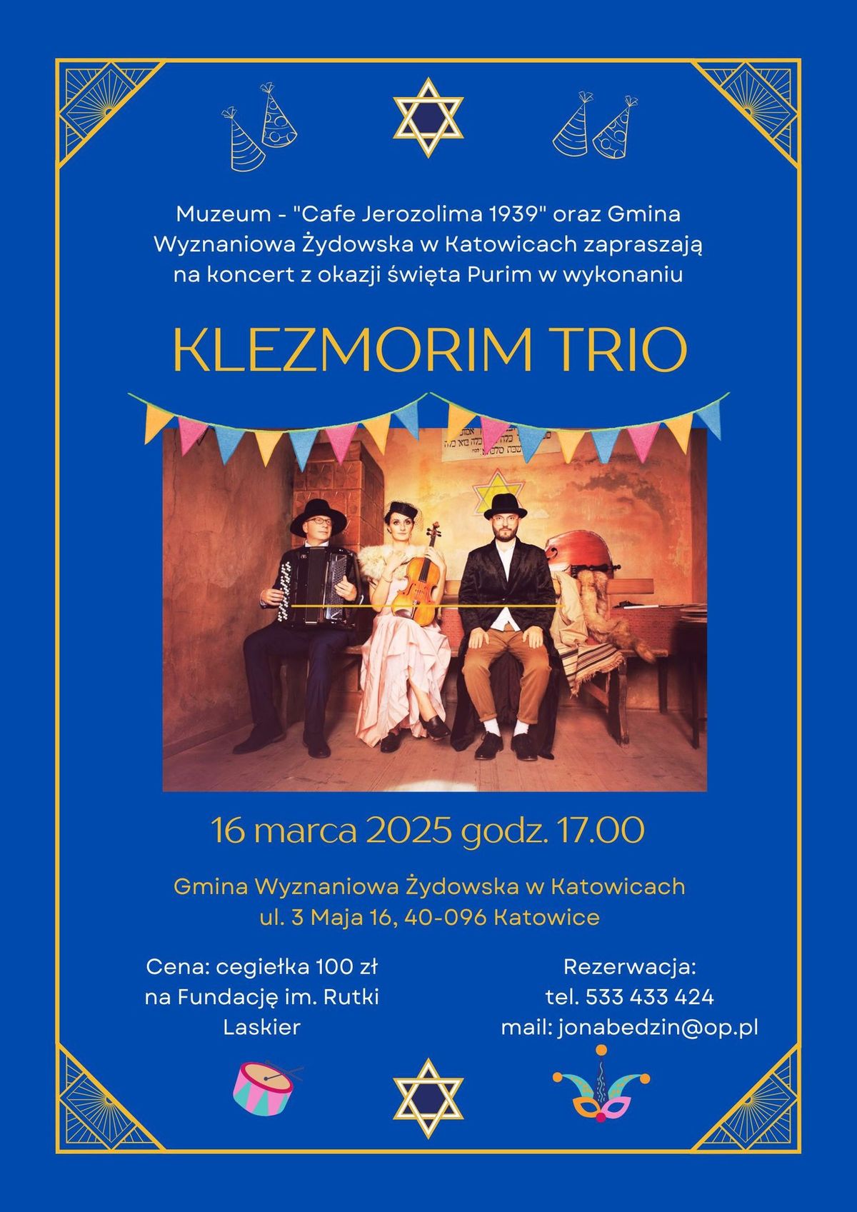 Koncert Purimowy - Klezmorim Trio