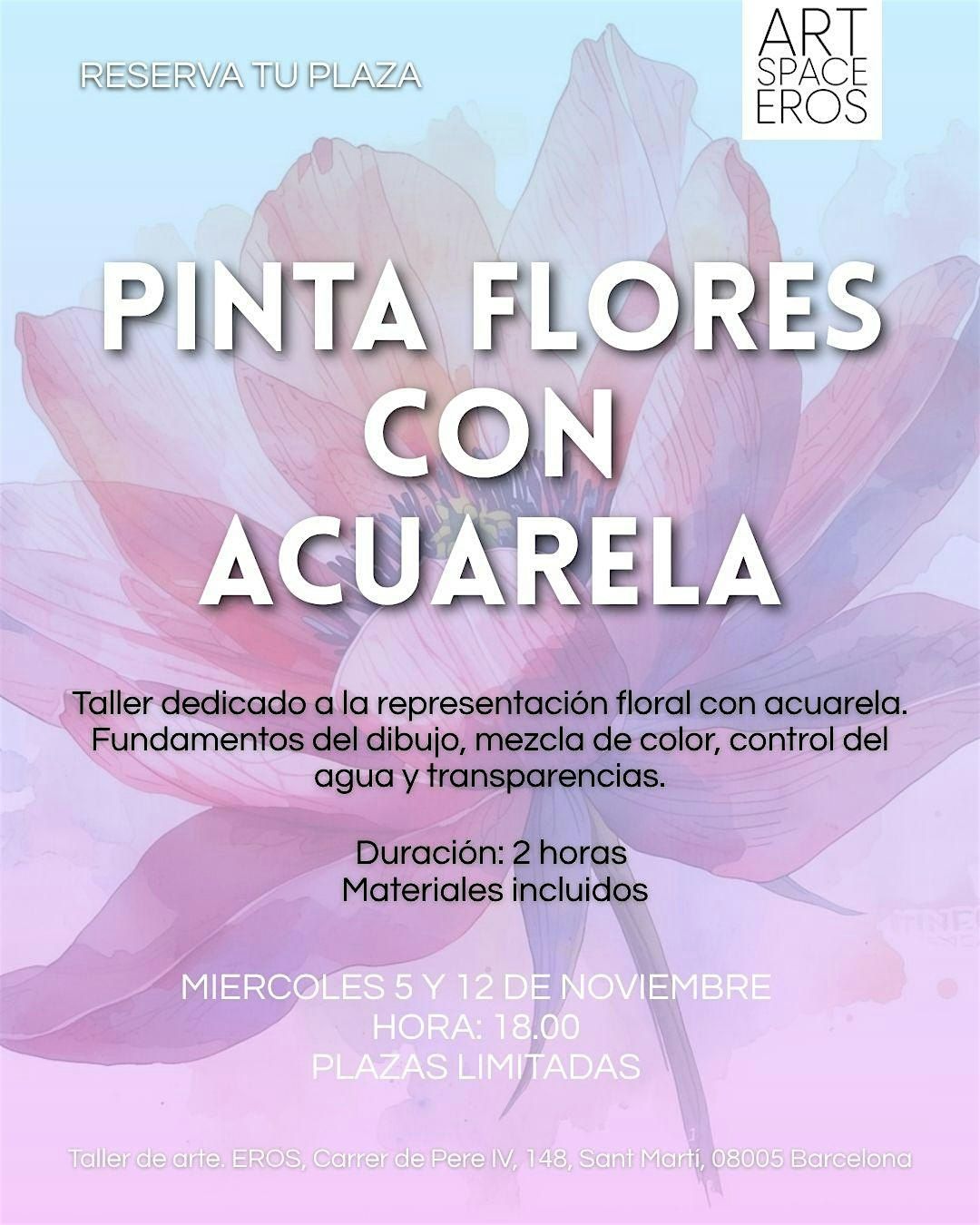 PINTA FLORES CON ACUARELA